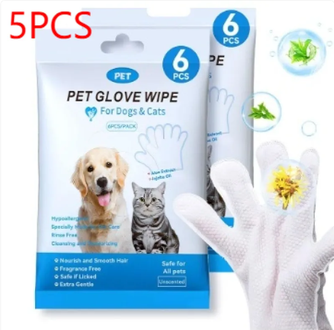Pet Cleaning Wipes & Grooming Gloves