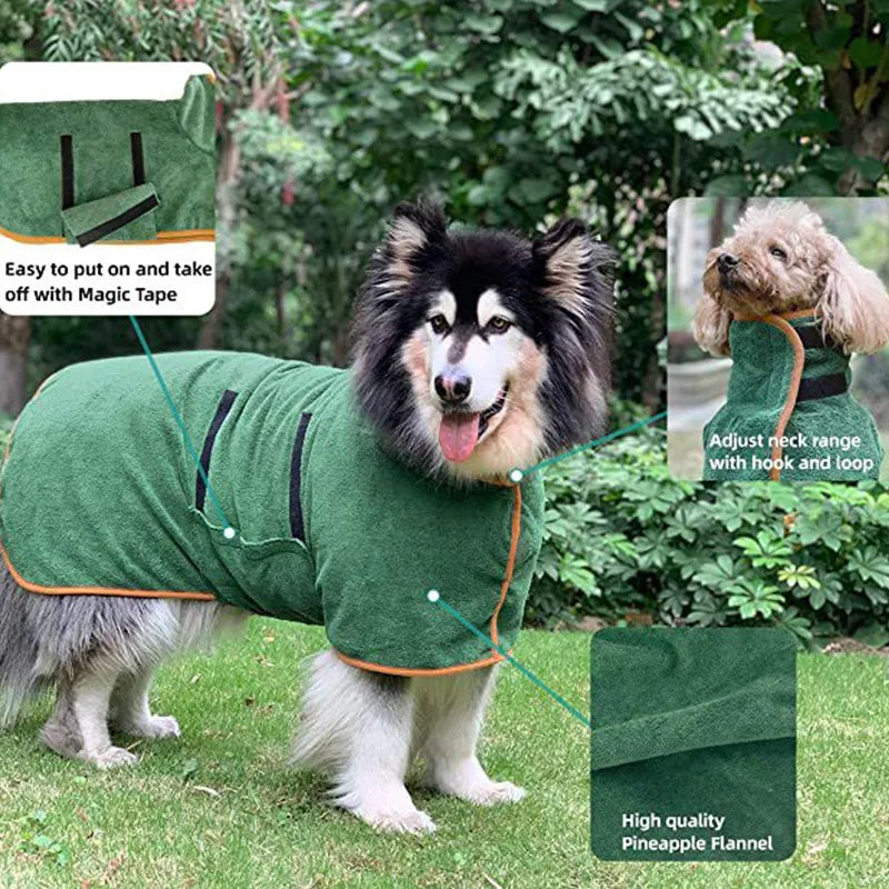 Quick-Dry Pet Bathrobe Towel