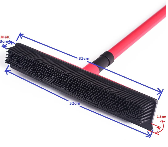 Pet Hair Removal Rubber Broom