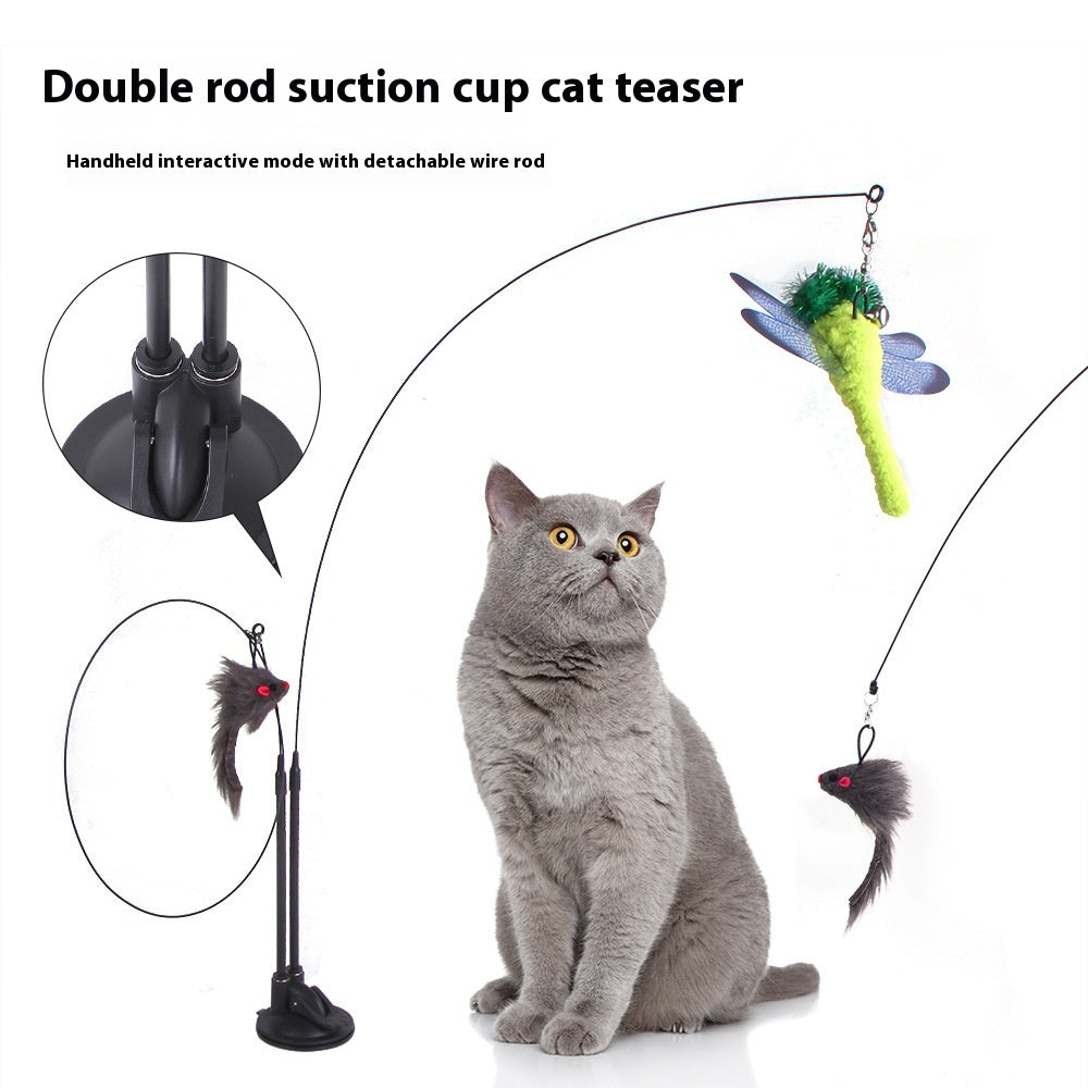 Interactive Suction-Cup Cat Teaser