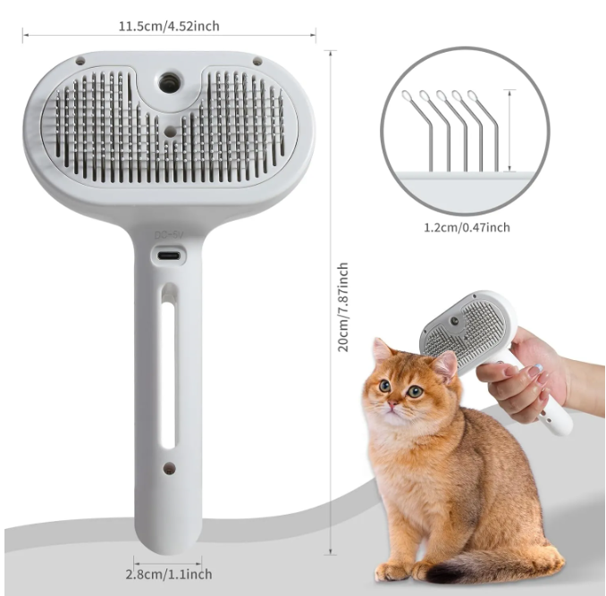2-in-1 Pet Spray Grooming Brush